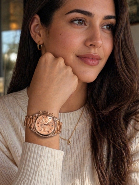 Michael Kors Accessories - Michael Kors Rose Gold Crystal Accent Bracelet Watch